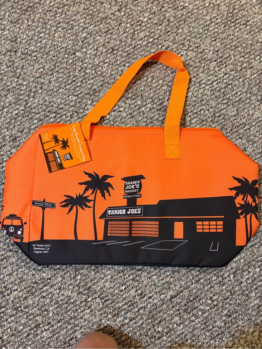 Trader Joe's Orange large insulated cooler bag